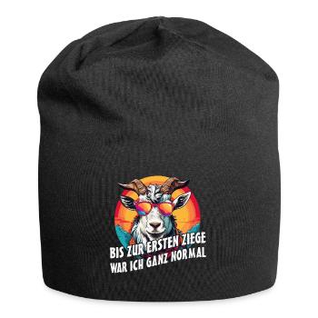 Bis zur ersten Ziege war ich ganz normal - Jersey-Beanie - Schwarz - Vorne