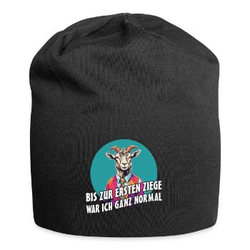 Bis zur ersten Ziege war ich ganz normal - Jersey-Beanie - Schwarz - Vorne