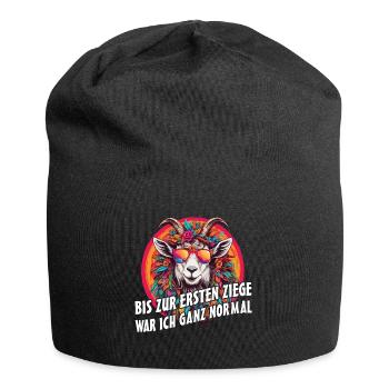 Bis zur ersten Ziege war ich ganz normal - Jersey-Beanie - Schwarz - Vorne