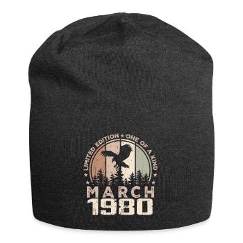 Unvergleichlich seit März 1980, 44. Jahrestag - Jersey-Beanie - Anthrazit - Vorne