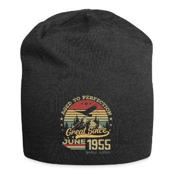 69 years old Aged to Perfection born in June 1955 - Jersey Beanie - charcoal grey - Front