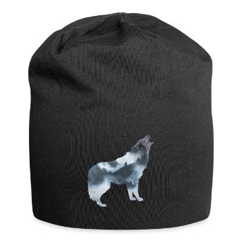 wolf im wald natur gebirge tier - Jersey-Beanie - Schwarz - Vorne