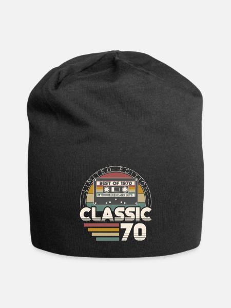 Jahrgang 1970 Retro Vintage Geburtstag - Jersey-Beanie - Schwarz