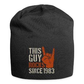 Ce mec est rock depuis l’anniversaire du millésime 1983 - Bonnet en jersey - noir - Devant