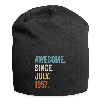 65 Years Old Awesome Since July 1957 65th Birthday - Jersey Beanie - black - Front