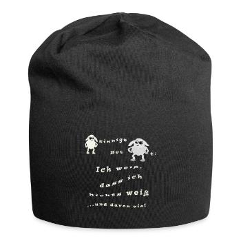 Ich weiß dass ich nichts weiß ...und davon viel - Jersey-Beanie - Schwarz - Vorne