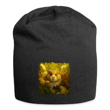 European hamsters live in large parts of Europe - Jersey Beanie - black - Front