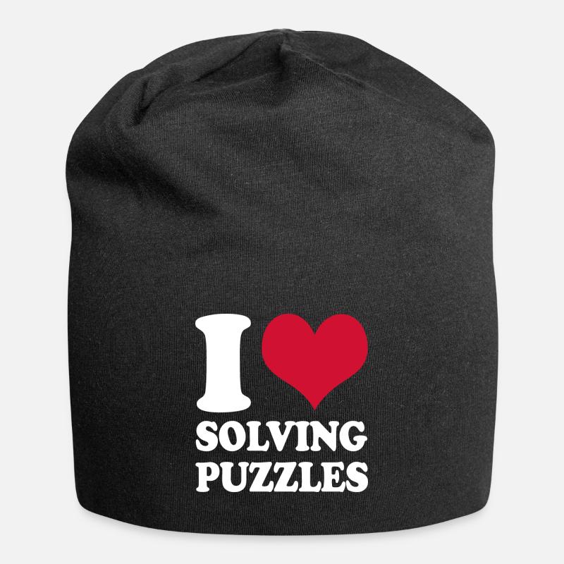 Puzzle I Love Solving Puzzles - Jersey Beanie - black