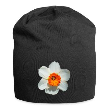 The daffodil comes from the Mediterranean - Jersey Beanie - black - Front