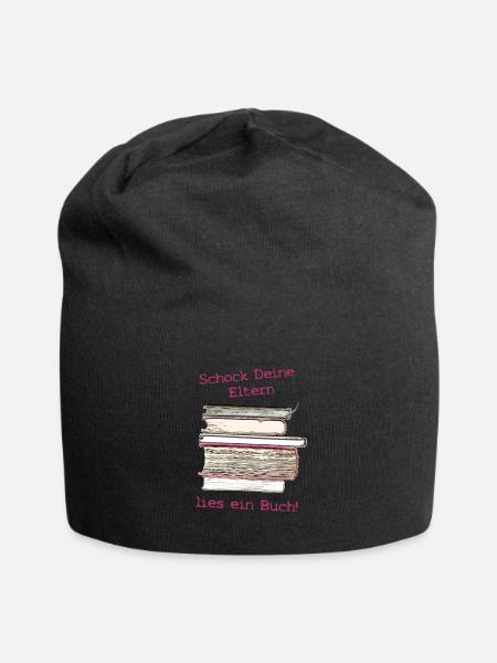 Schock Deine Eltern, lies ein Buch! - Jersey-Beanie - Schwarz