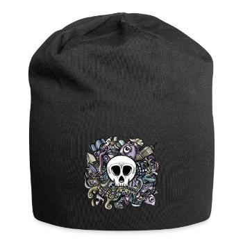 Crâne de griffonnage - Bonnet en jersey - noir - Devant