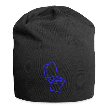 Klo WC Toilette - Jersey-Beanie - Schwarz - Vorne