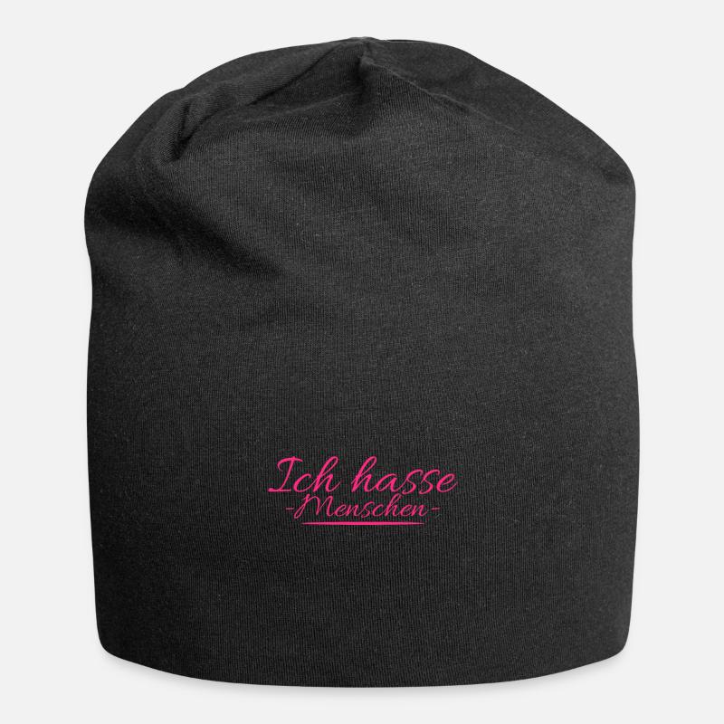Ich hasse Menschen - Jersey-Beanie - Schwarz
