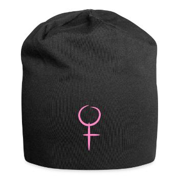 Venus symbol woman girl Venus symbol gift - Jersey Beanie - black - Front