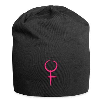 Venus symbol woman girl pink - Jersey Beanie - black - Front