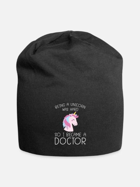 Unicorn Phd Doctorate Uni Saying Gift - Jersey Beanie - black