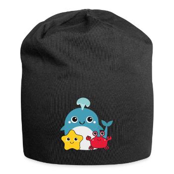 Small whale - Jersey Beanie - black - Front