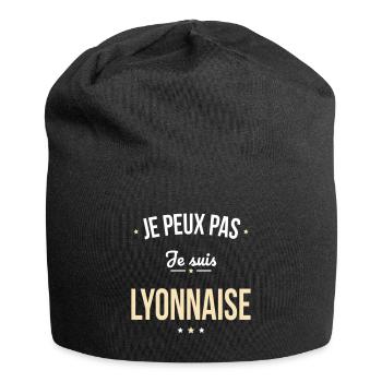 Je peux pas je suis Lyonnaise - Bonnet en jersey - noir - Devant