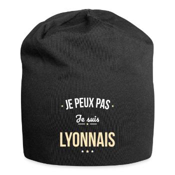 Je peux pas je suis Lyonnais - Bonnet en jersey - noir - Devant