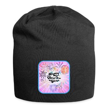 Bonne année, thème coloré. - Bonnet en jersey - noir - Devant