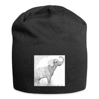 Jungle Lion Safari Nature Bio T-Shirt - Jersey Beanie - black - Front