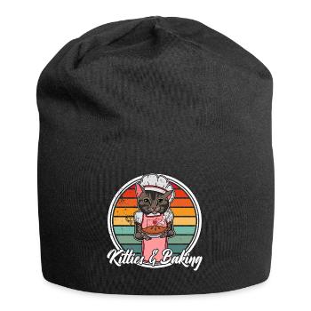 Cat Cake Baking Cookies Hobby Pastry Shop - Jersey Beanie - black - Front