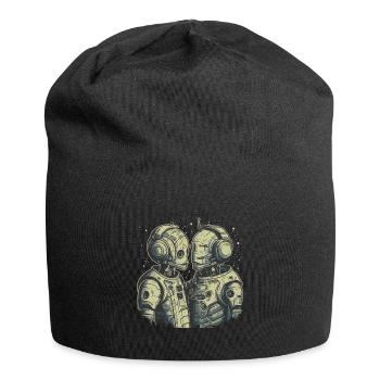 Deux cyborgs amoureux - Love is love - Bonnet en jersey - noir - Devant