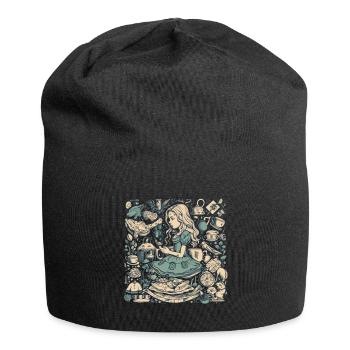 Moderne Alice im Wunderland Zeichnung - Jersey-Beanie - Schwarz - Vorne