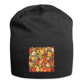 Funny Comic Fruits, Cartoon Fruit - Bonnet en jersey - noir - Devant