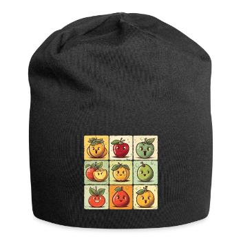 Funny Comic Fruits, Cartoon Fruit - Bonnet en jersey - noir - Devant