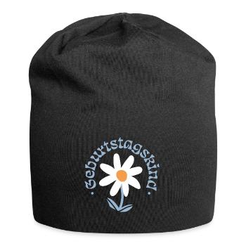 Geburtstag - Jersey-Beanie - Schwarz - Vorne