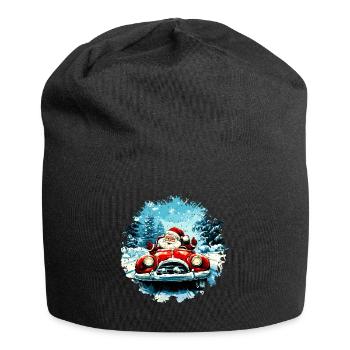 Autofahrer Weihnachten / Weihnachtsmann Autofahrer - Jersey-Beanie - Schwarz - Vorne