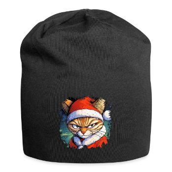Chats Noël - Bonnet en jersey - noir - Devant