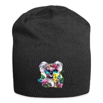 Bunter Koala Sonnenbrille Sekt Alkohol Party - Jersey-Beanie - Anthrazit - Vorne