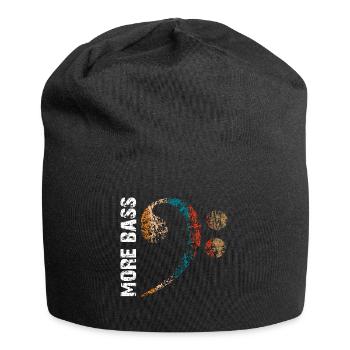 Mehr Bass bitte großer Bassschlüssel - Jersey-Beanie - Schwarz - Vorne