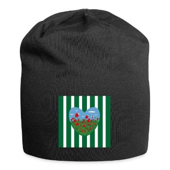 Herz Wiese mit vielen Blumen. - Jersey-Beanie - Schwarz - Vorne