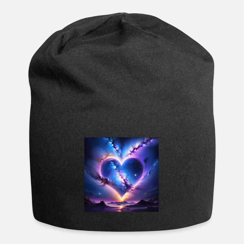 Boreales Herz - Jersey-Beanie - Schwarz