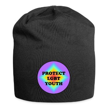 LGBT-Jugendliche schützen - Jersey-Beanie - Schwarz - Vorne