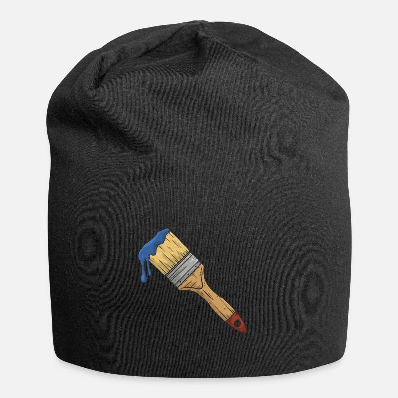 Pinsel mit farbe - Jersey-Beanie - Schwarz