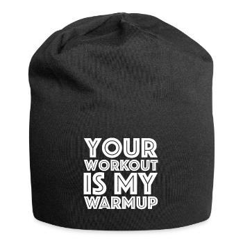 With your training, I warm up | Fitness - Jersey Beanie - black - Front