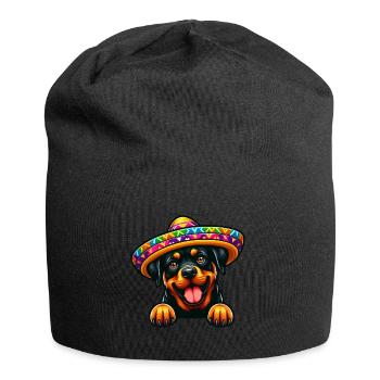 Célébration du Cinco de Mayo Rottweiler Mexique - Bonnet en jersey - noir - Devant