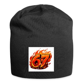Fire Logo67 - Jersey Beanie - black - Front