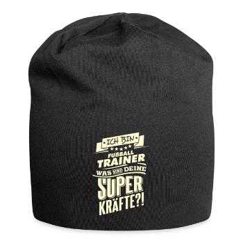 Superkräfte Fußball-Trainer RAHMENLOS Geschenk - Jersey-Beanie - Schwarz - Vorne