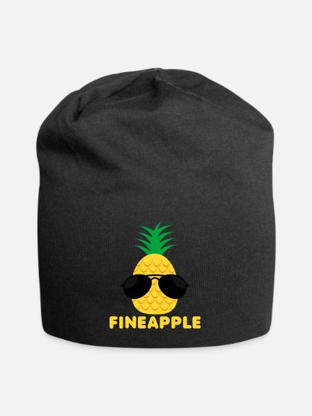 Frucht / Früchte: Fineapple - Pineapple - Ananas - Jersey-Beanie - Schwarz