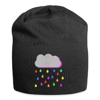 Rainbow Colorful Rain gouttes de nuage - Bonnet en jersey - noir - Devant