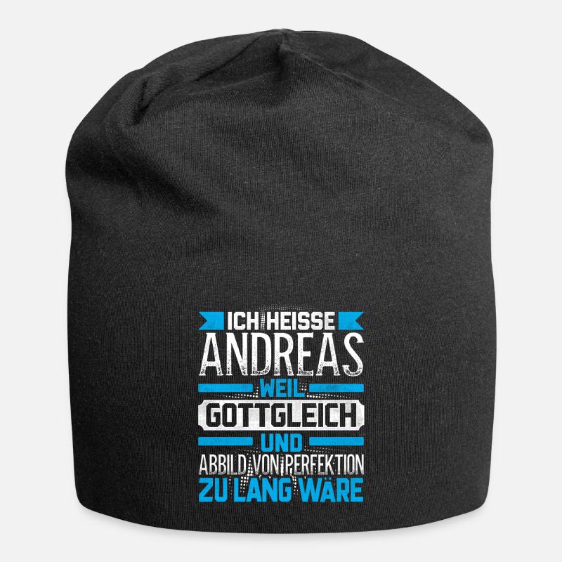 ANDREAS - Gottgleich - Jersey-Beanie - Schwarz