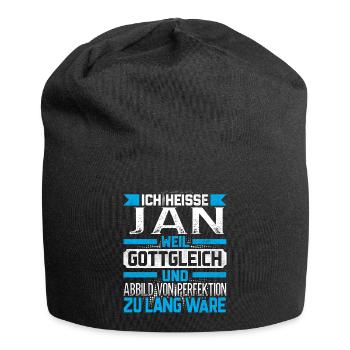 JAN - Gottgleich - Jersey-Beanie - Schwarz - Vorne