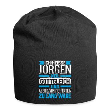 JÜRGEN - Gottgleich - Jersey-Beanie - Schwarz - Vorne