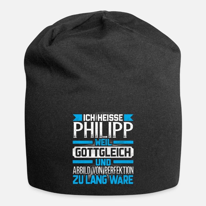 PHILIPP - Gottgleich Geschenk - Jersey-Beanie - Schwarz