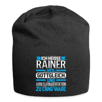 RAINER - Gottgleich Geschenk - Jersey-Beanie - Schwarz - Vorne